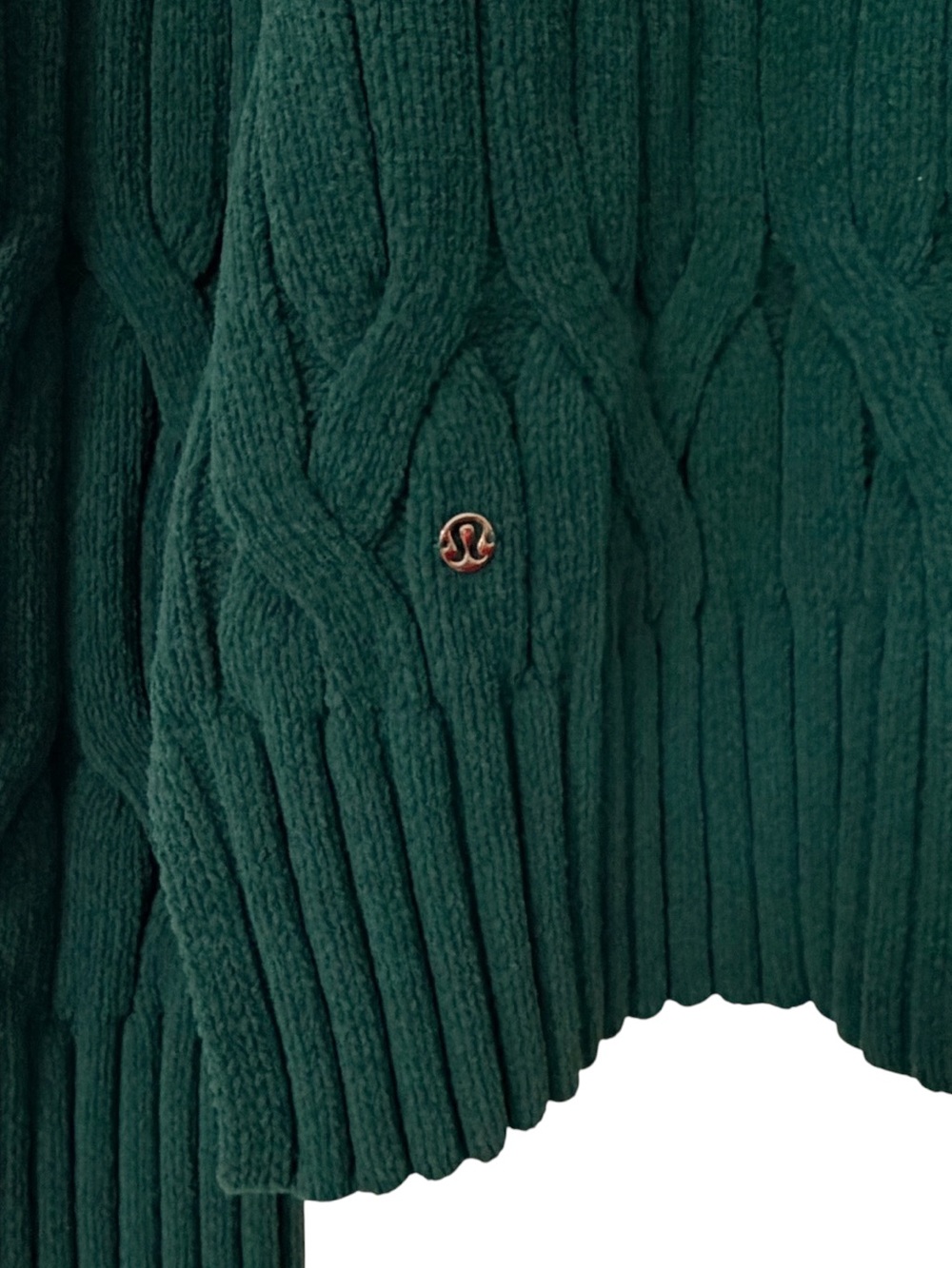 NWT Lululemon Cable Knit Oversized Crew Neck Sweater Storm Teal Size XS - Picture 10 of 11